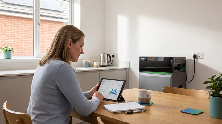 Homeowner_reviewing_household_electricity-use_data_to_work_out_an_appropriate_home_battery_size.