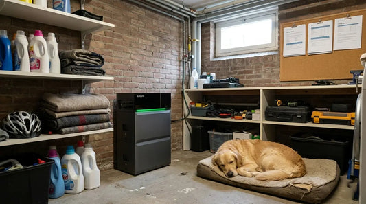 Nederlandse woning met thuisbatterij, met nadruk op verzekering, brandrisico en duidelijke plaatsing