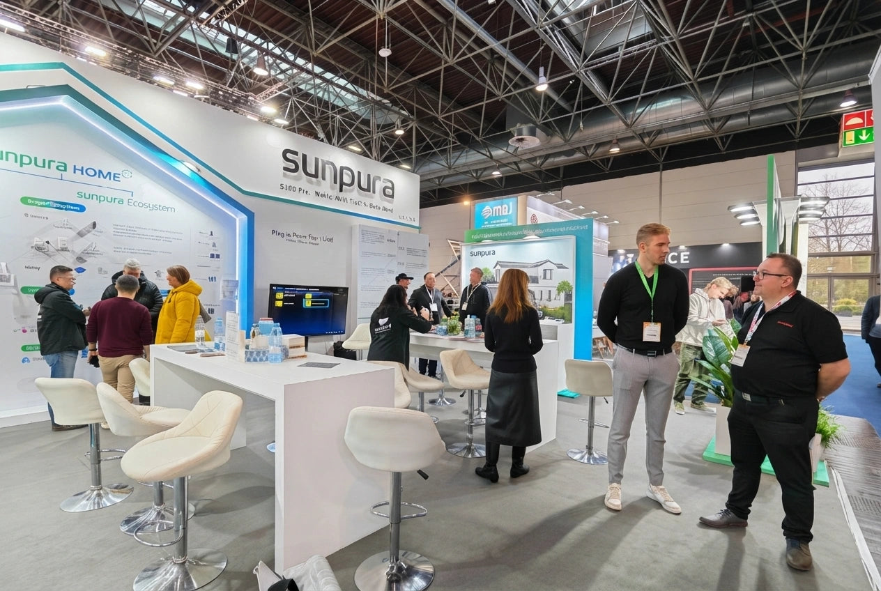 Sunpura-stand op Solar Solutions Düsseldorf 2025